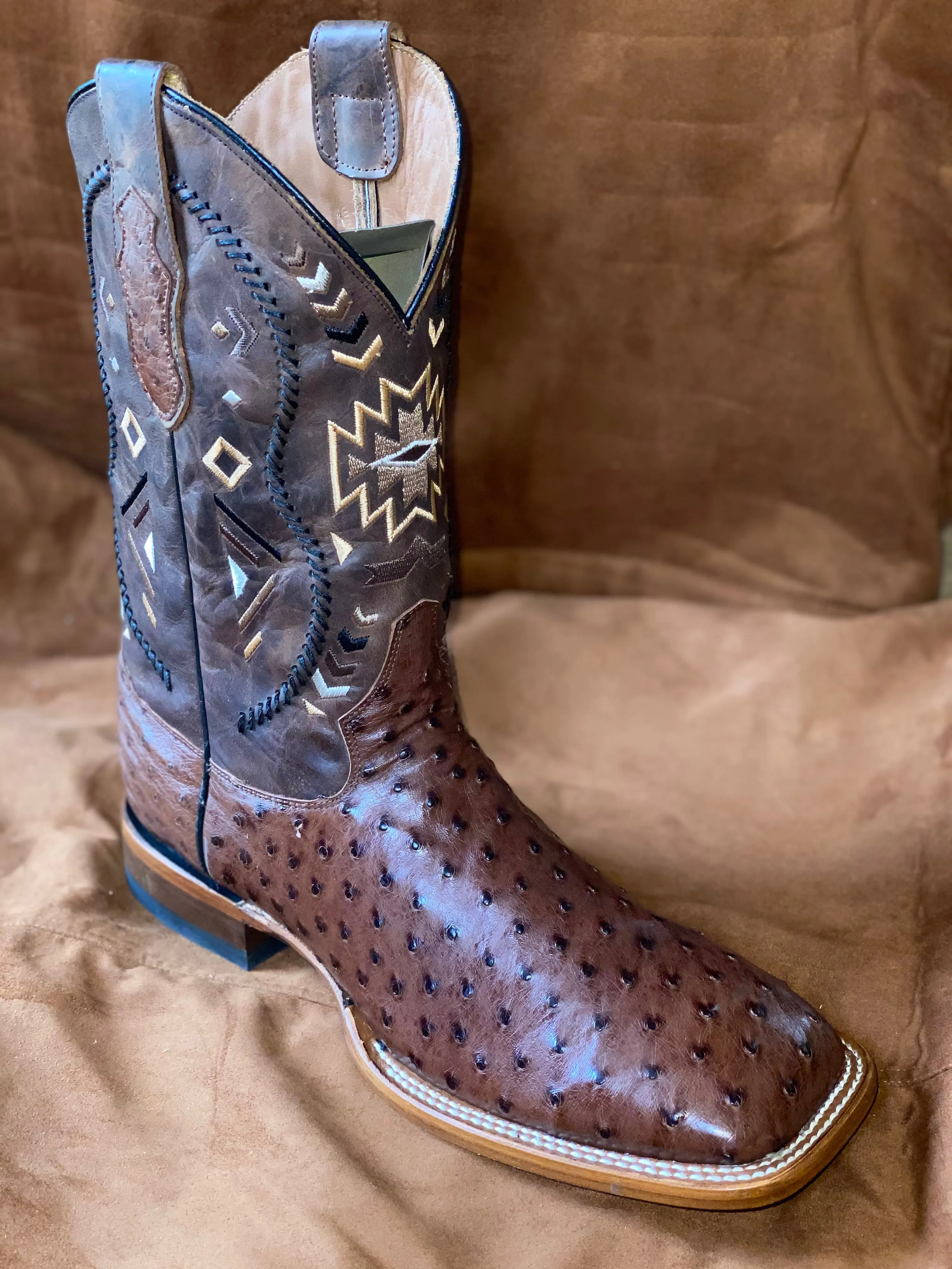 PRO886- Los Texanos Boots - Dark Ostrich