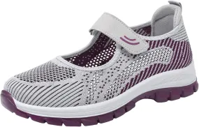 Running Shoes for Women Casual Shoes Elastic Fly Woven Mesh Shoes Hook and Loop Strap Running Shoes for Women