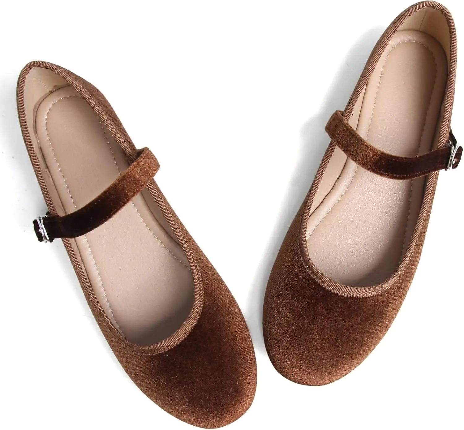 Stunner Women's Mary Jane Flats Fashion Round Toe Ballet Flats Comfortable Ankle Strap Flats Slip On Dress Flats
