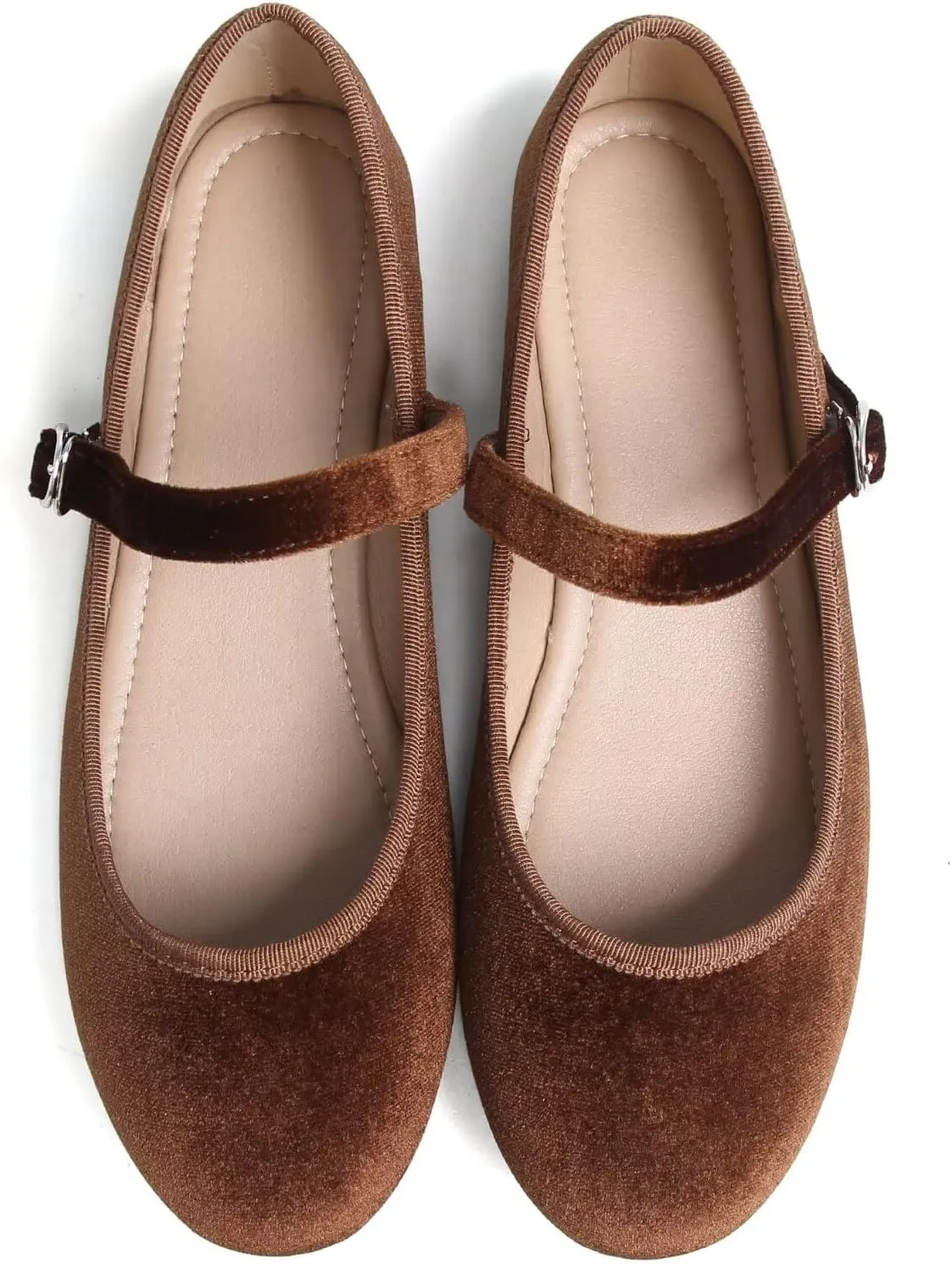 Stunner Women's Mary Jane Flats Fashion Round Toe Ballet Flats Comfortable Ankle Strap Flats Slip On Dress Flats