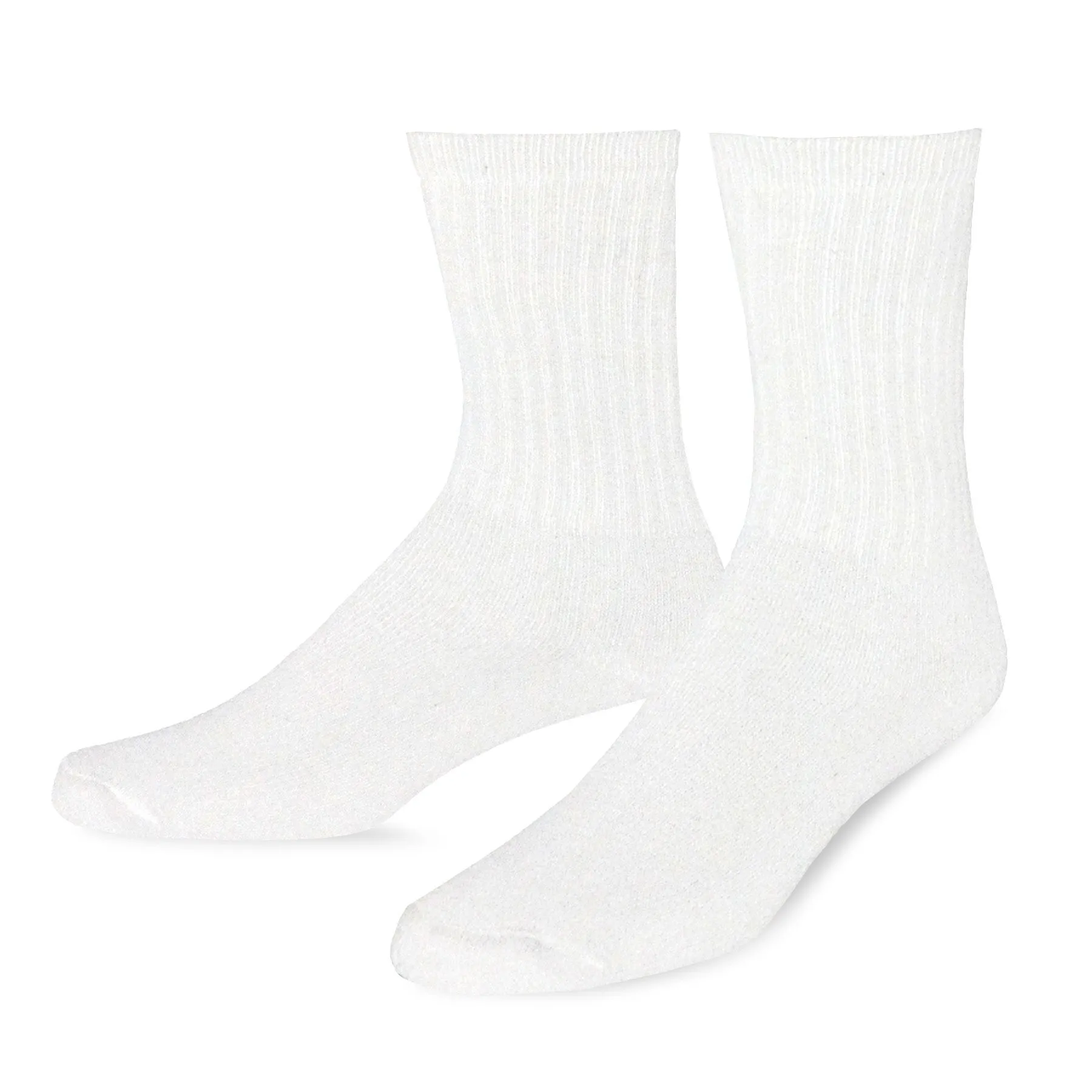 TeeHee Socks Men's Casual Cotton Crew White 12-Pack (51150)