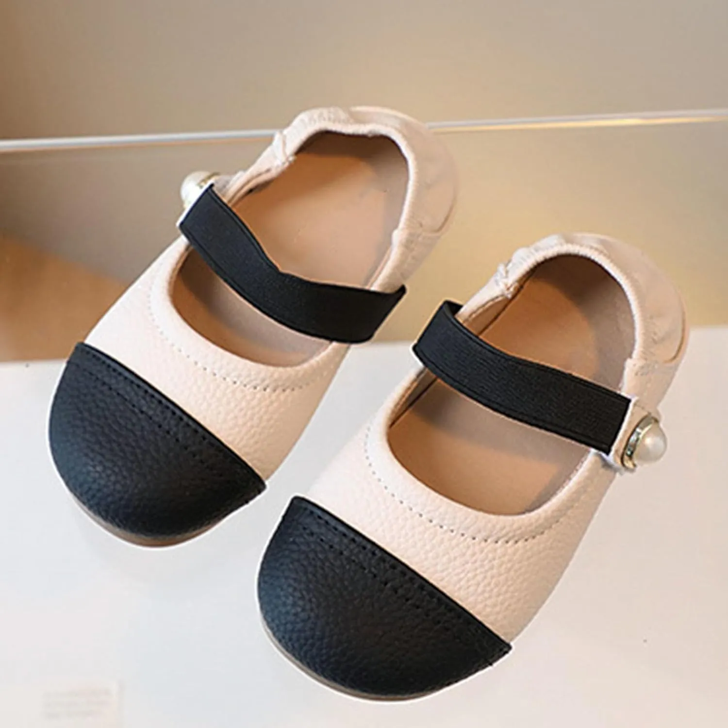 Toddler Girls Dress Shoes Color Block Ballet Flats Flower Girl School Party Toddler Girl Mary Jane Shoes
