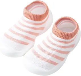 Toddler Sock Shoes Toddler Kids Infant Newborn Baby Boys Girls Shoes First Walkers Striped Plaid Antislip Sock Shoes B