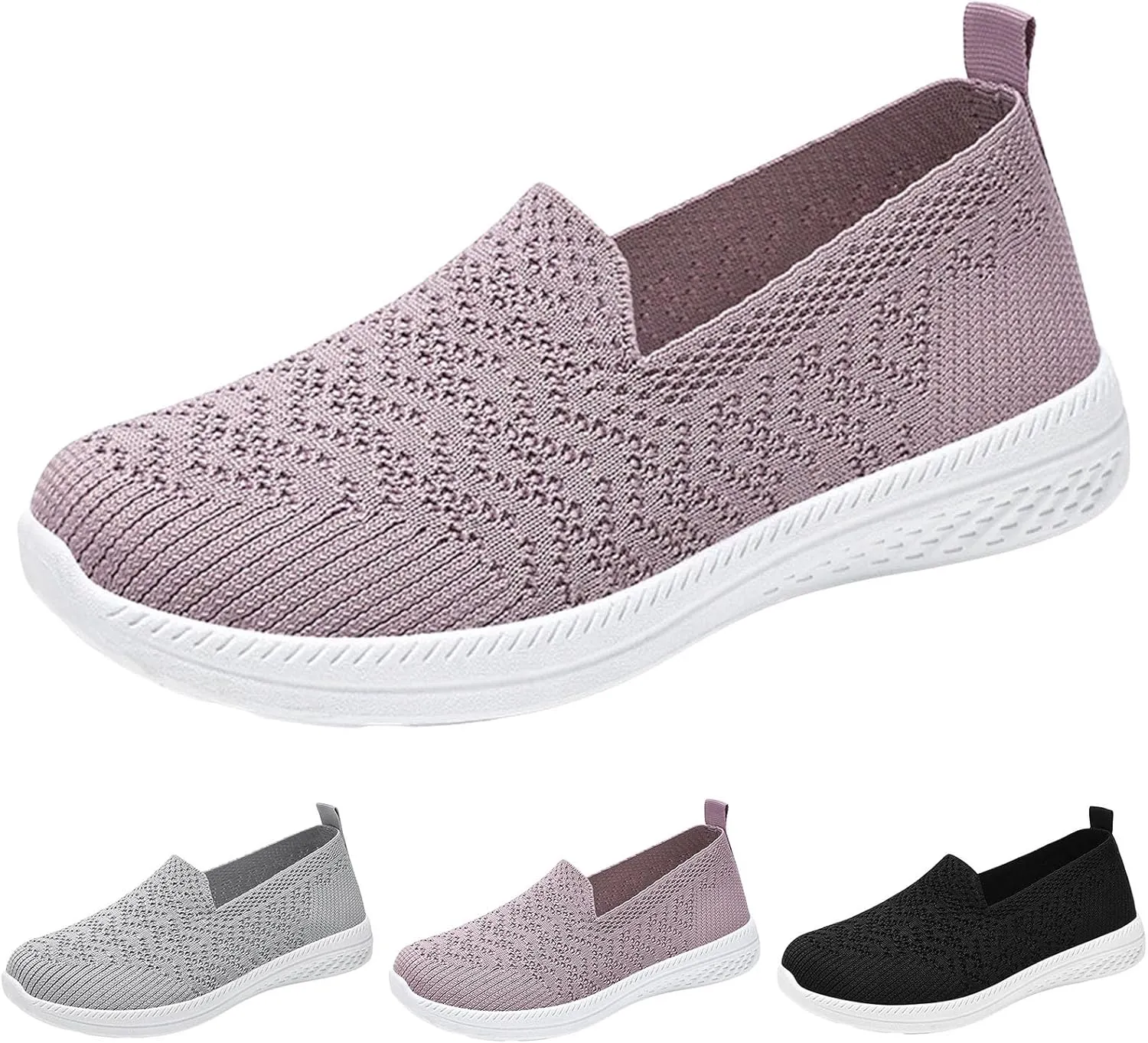 Women Casual Shoes Fashion Simple Solid Color Comfortable and Lightweight Flat Bottomed Slip On Business Heels Women