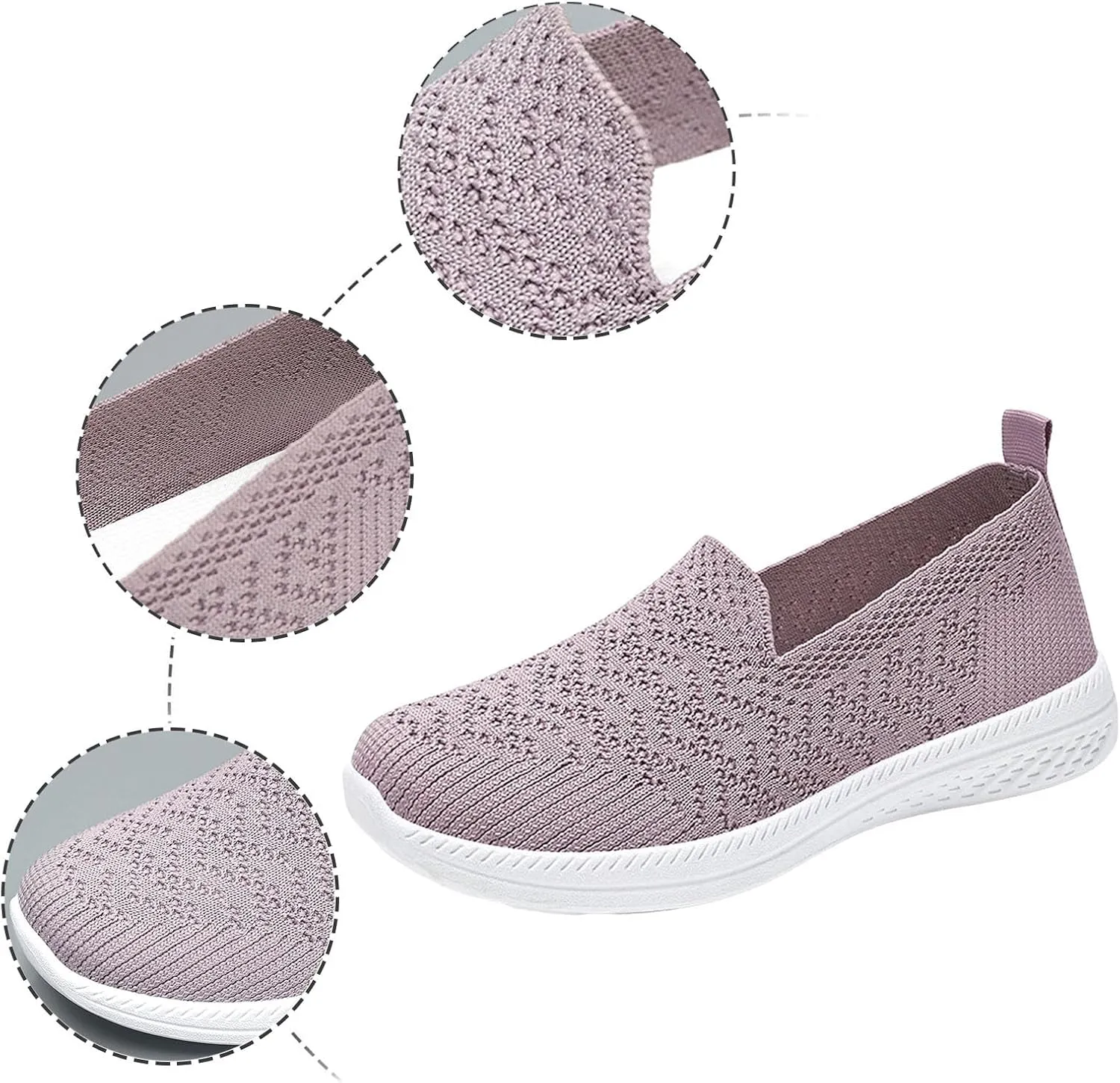 Women Casual Shoes Fashion Simple Solid Color Comfortable and Lightweight Flat Bottomed Slip On Business Heels Women