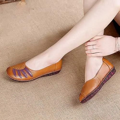 Women Leather Handmade Flat Loafers