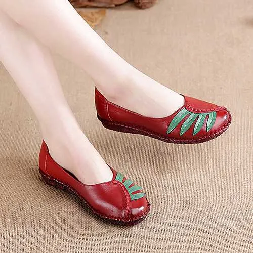 Women Leather Handmade Flat Loafers