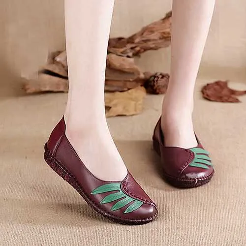 Women Leather Handmade Flat Loafers