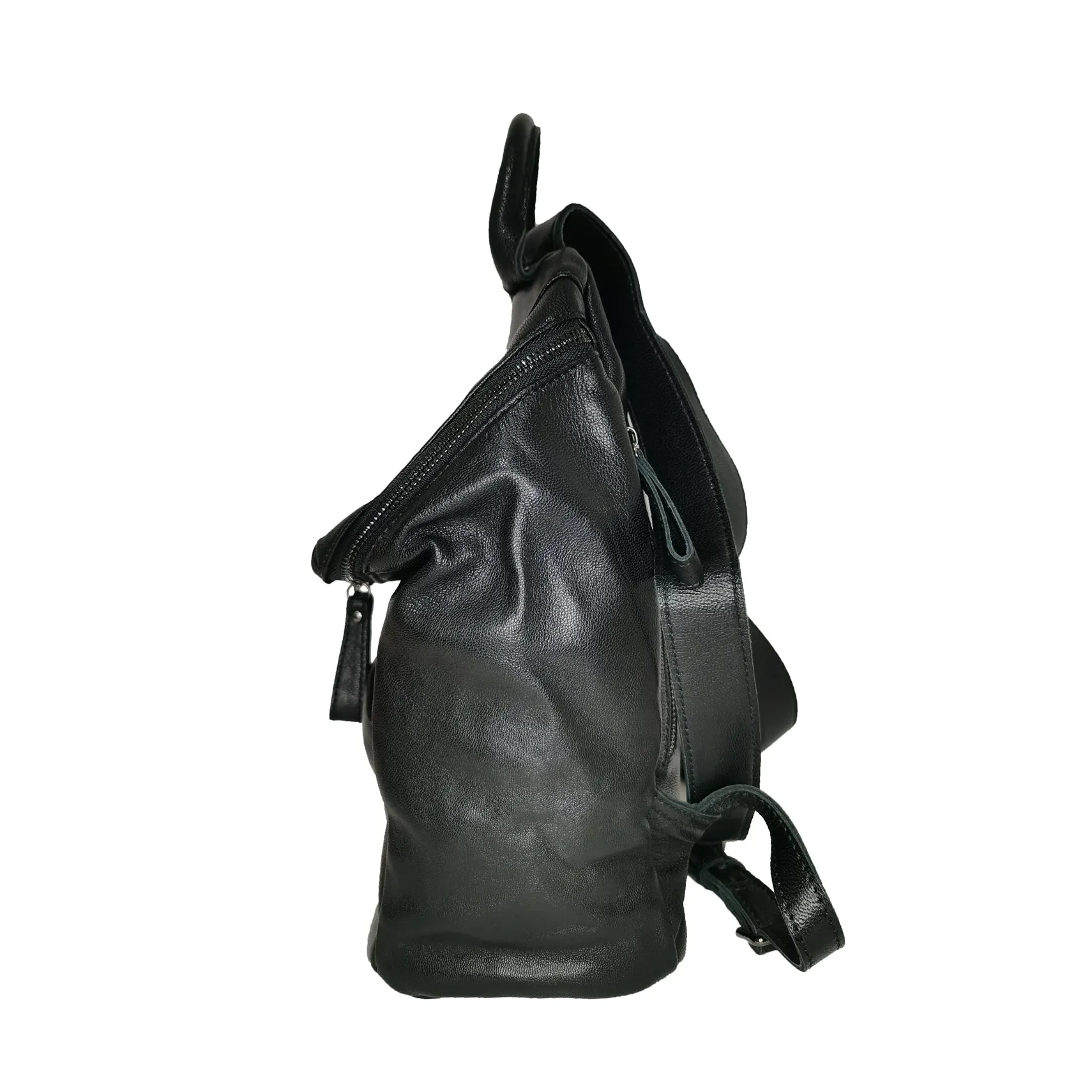 Women's lambskin leather backpack Flat Top design