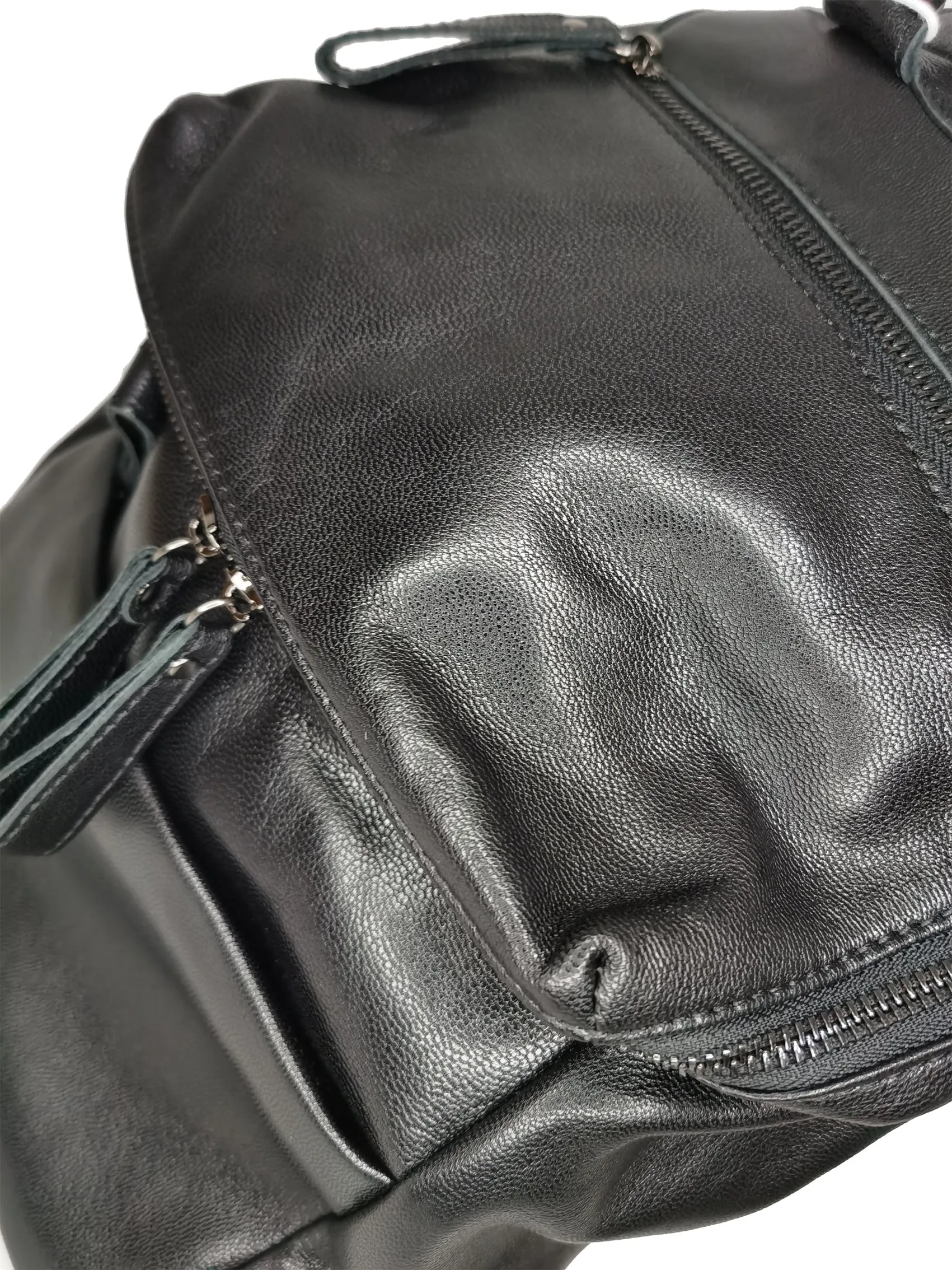 Women's lambskin leather backpack Flat Top design