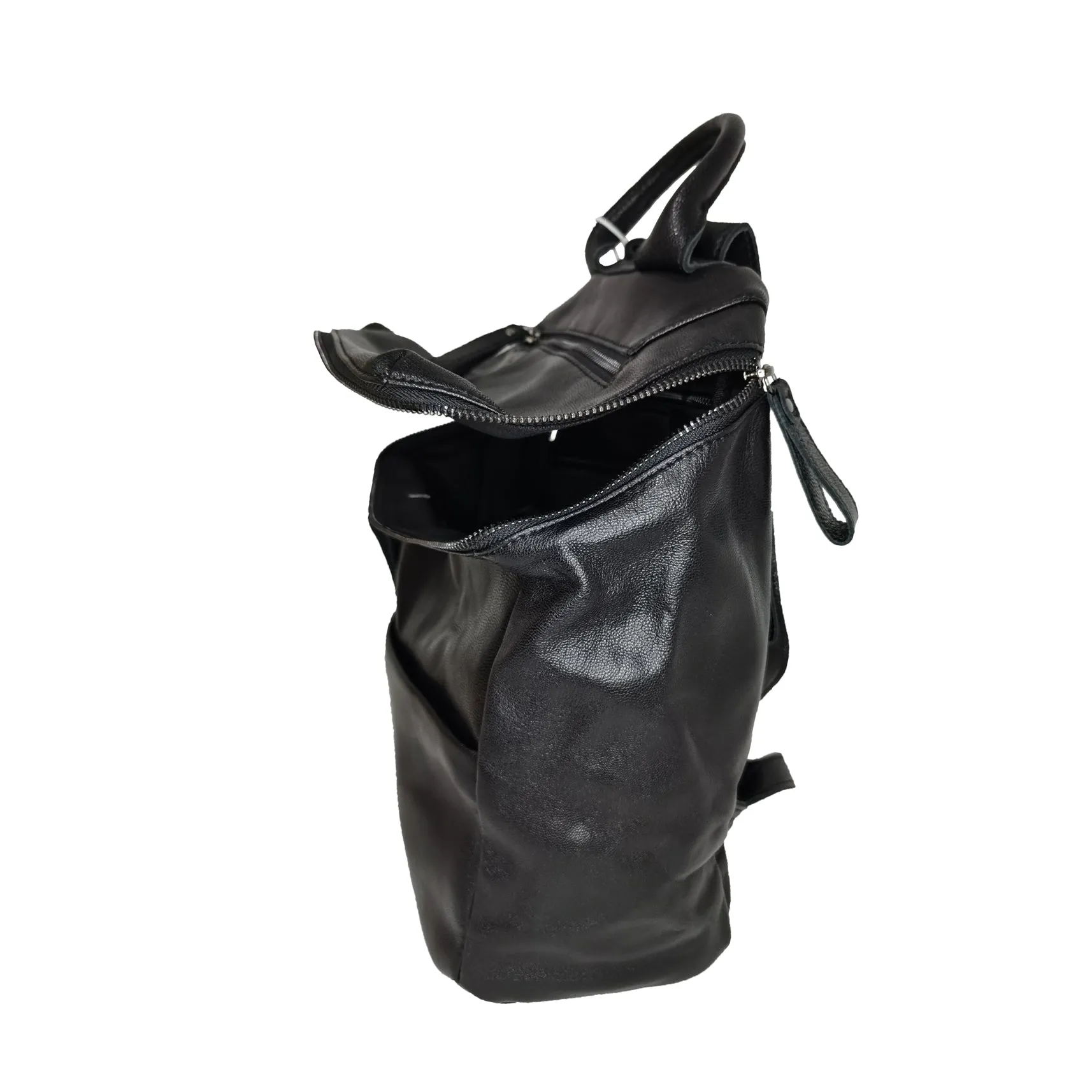 Women's lambskin leather backpack Flat Top design
