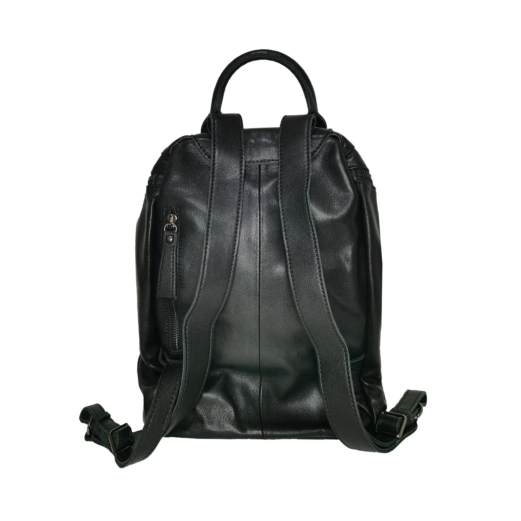 Women's lambskin leather backpack Flat Top design