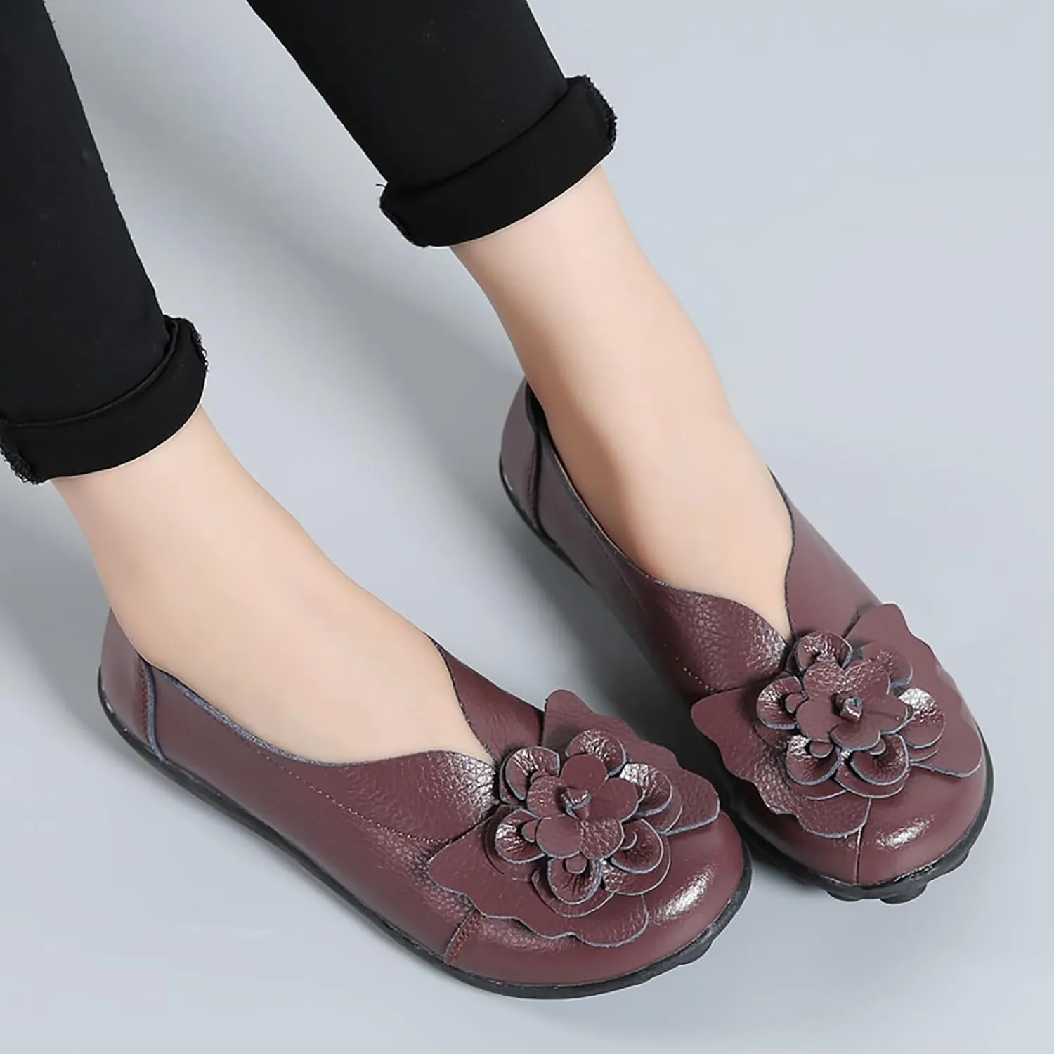 Womens Orthopedic Loafers Summer Comfortable Closed Toe Low Heel Flat Wide Width Flats Breathable Casual Outdoor Shoes Work Dressy Shoe Shopping Standing Shoes
