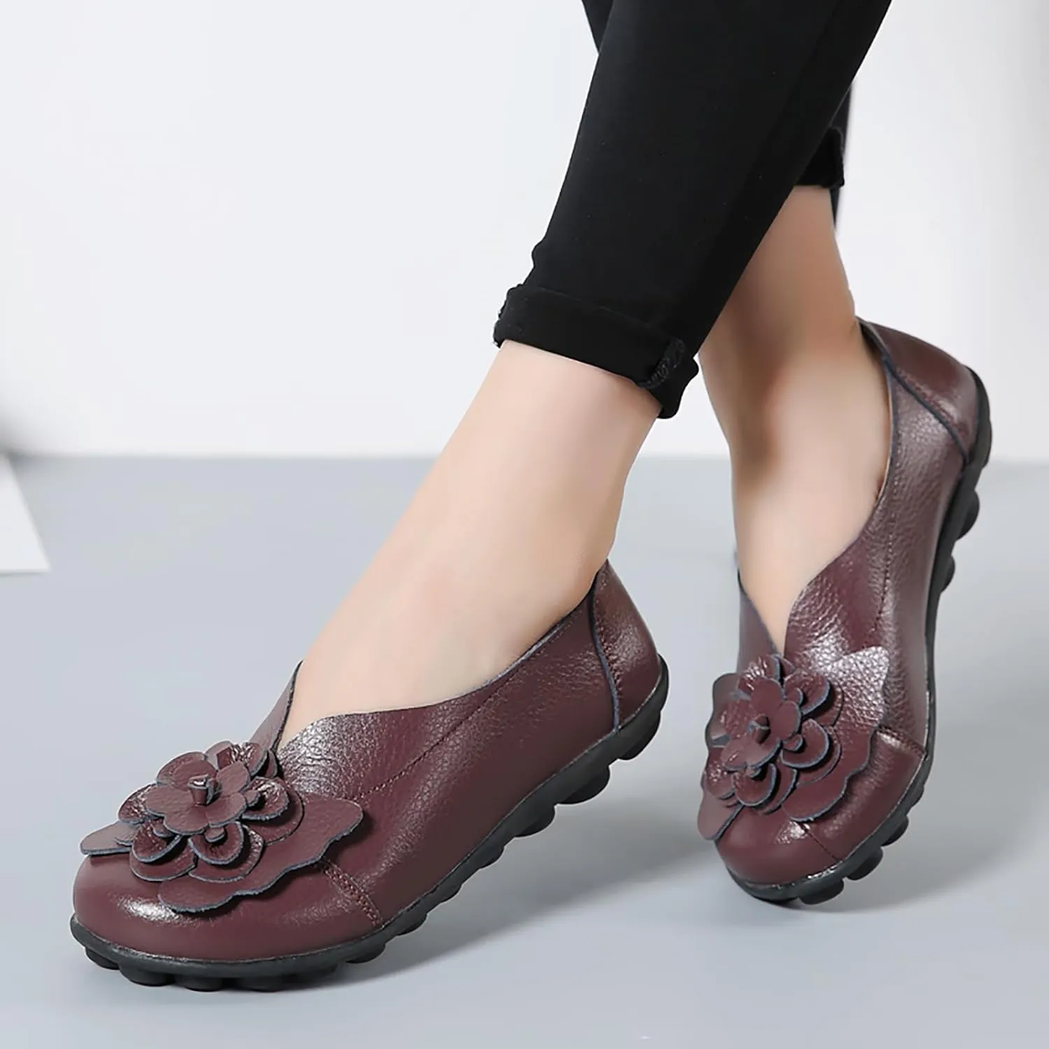 Womens Orthopedic Loafers Summer Comfortable Closed Toe Low Heel Flat Wide Width Flats Breathable Casual Outdoor Shoes Work Dressy Shoe Shopping Standing Shoes