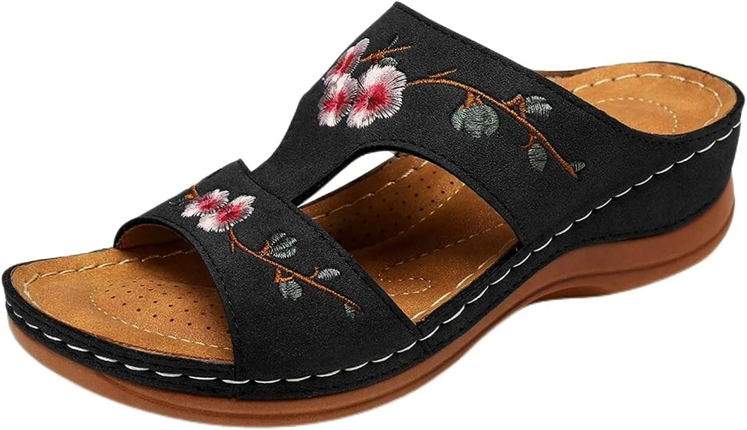 Womens Slippers Comfortable Casual Dressy Wedge Sandals Open Toe Slip On Slingback Summer Walking Shoes for Women Oceanside Beach Walking Shoes for Summer Outdoor