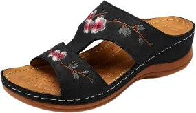 Womens Slippers Comfortable Casual Dressy Wedge Sandals Open Toe Slip On Slingback Summer Walking Shoes for Women Oceanside Beach Walking Shoes for Summer Outdoor