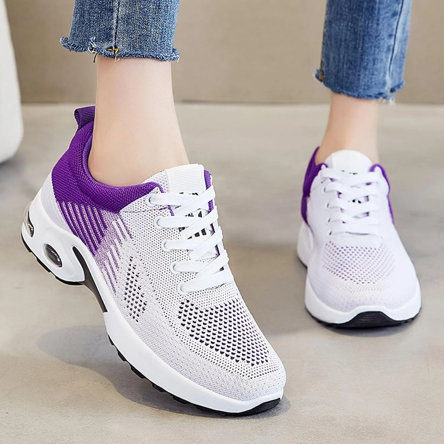ZWRXW Running Shoes for Women Men Unisex Non-Slip Tennis Gym Workout Athletic Shoes Comfortable Lightweight Breathable Walking Sneakers Summer Fashion Sneaker Footwear